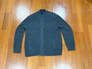 Tommy Hilfiger Sweater Mens 2XL Gray Full Zip Cable Knit Heavy Knit Casual